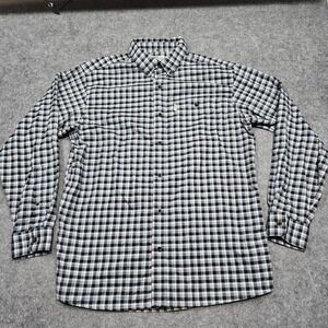 Bob Timberlake Blue plaid button down collar‎ shirt long sleeve cotton Size L